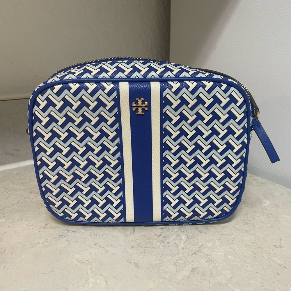 Tory Burch Blue and White Crossbody Bag